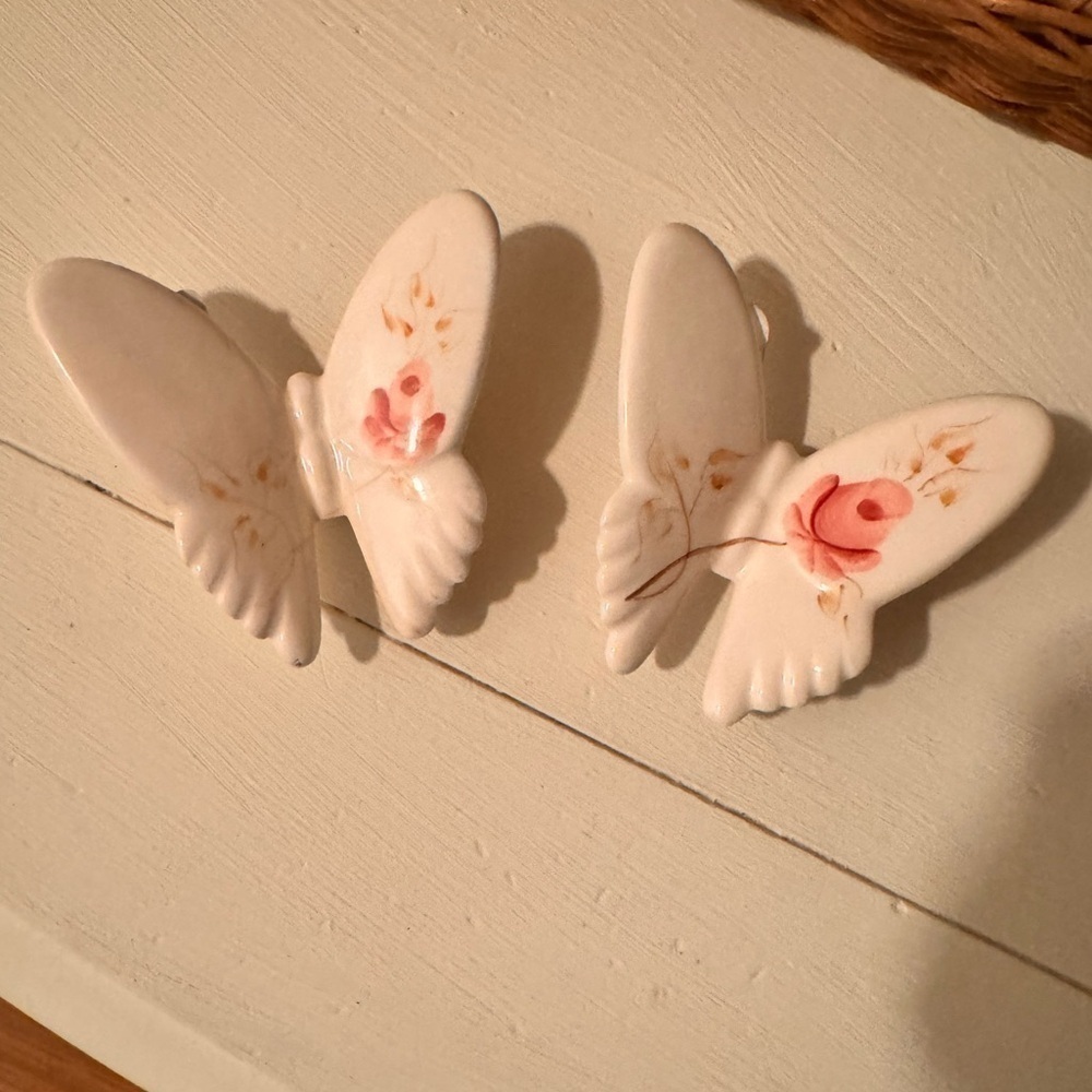 Vintage Homco 2 Ceramic Butterfly Wall Decor